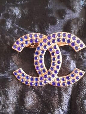 Blue Crystal Brooch